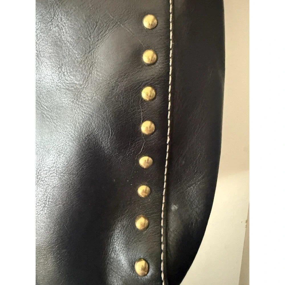 Michael Kors Black Pebbled Leather Studded Hobo Bag Vintage